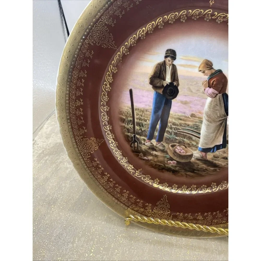 Antique Royal Vienna Beehive Z.S.&Co Bavaria Praying on Farm Decorative Plate